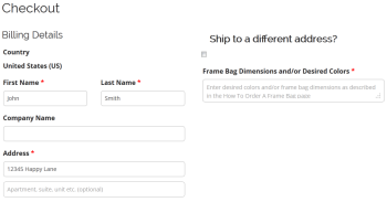 sample checkout dimensions