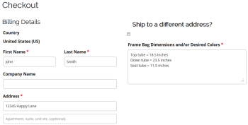 sample checkout dimensions